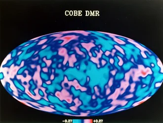 Mapa mikrofalowa całego nieba stworzona na podstawie rocznych danych z COBE (Cosmic Background Explorer). Zdjęcie NASA.